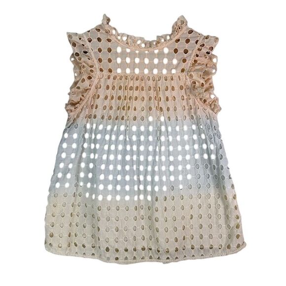 Anthropologie Ollari Ruffled Eyelet Ombré Tank Top XS Multicolor - Picture 1 of 13
